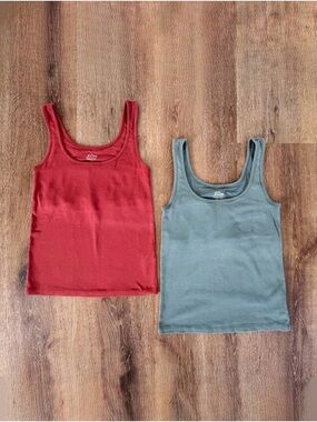 J.Crew Perfect Fit Self-Bra Tank Top Bundle in Teal and Terracotta Sz: S| Summer